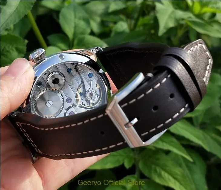 Мужские механические часы зеленые светящиеся 18 44 мм без логотипа цвет голубой