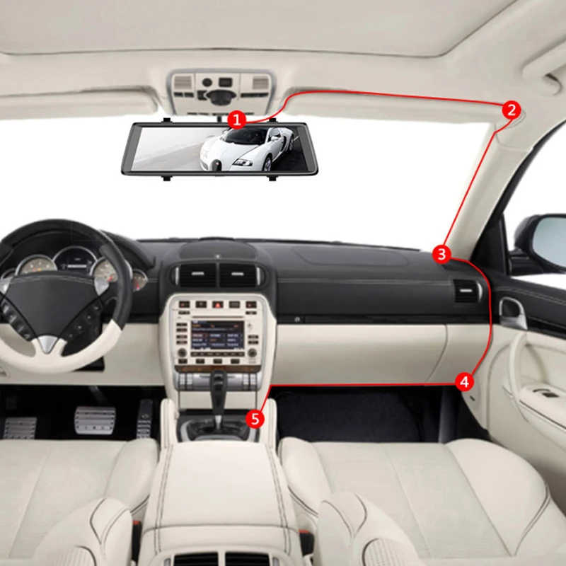 10in 1080P Dash Cam поток медиа автомобильная видеокамера DVR вождения рекордер зеркало заднего вида XR657