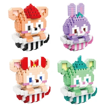 

Fairyland cartoon Teacup Shelliemay Duffy bear Gelatoni CAT micro diamond block stella lou rabbit nanobrick building brick toy