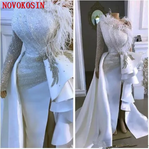 ostrich feather prom dress