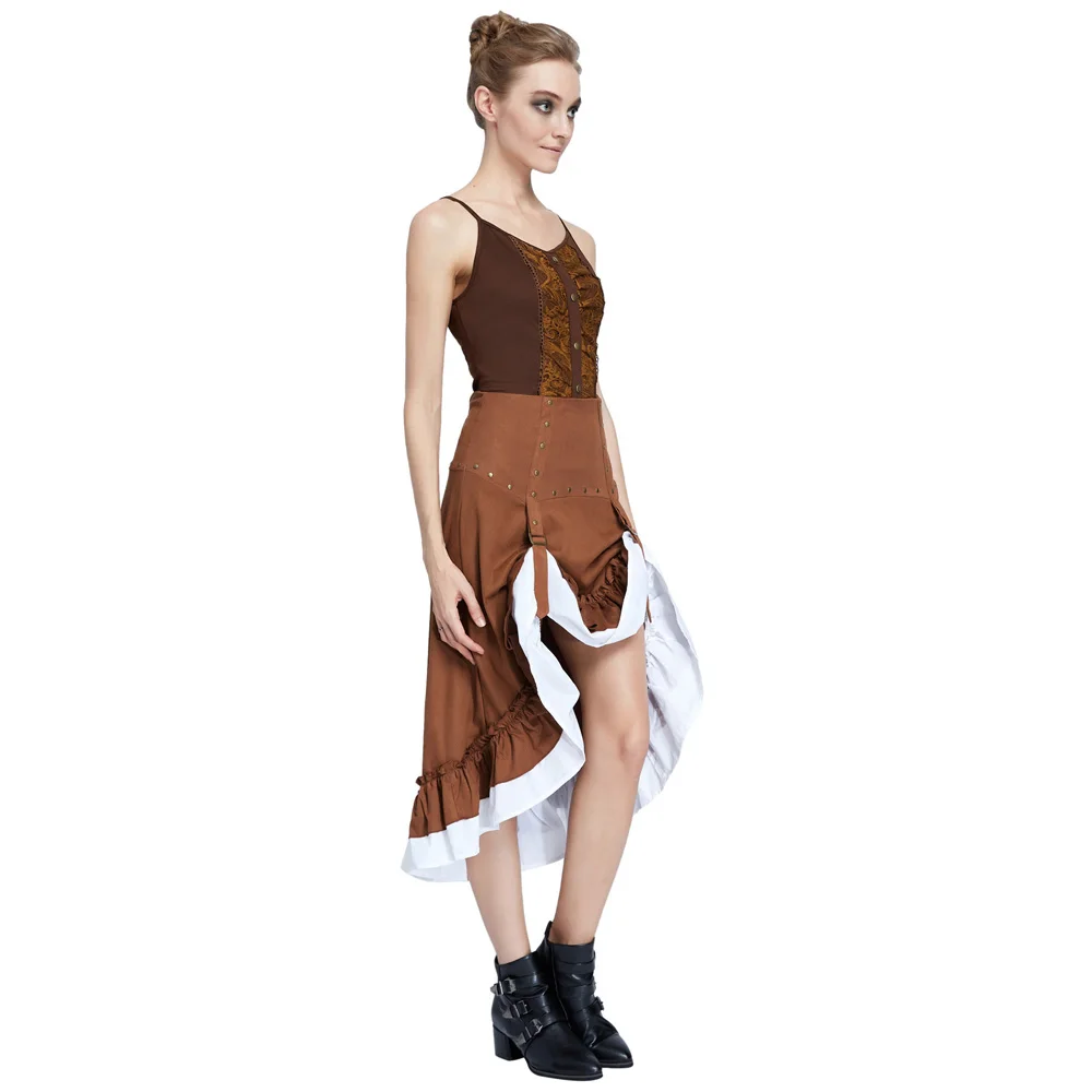 Sd-сексуальные женские топы в стиле ретро на бретельках, стимпанк, Ренессанс, кружева и пуговицы, украшенные, модные Дамская комбинация