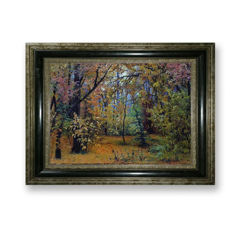 

Framed Landscape painting Ivan Shishkin autumn forest 1876 wall art canvas framed with DIY wooden frame