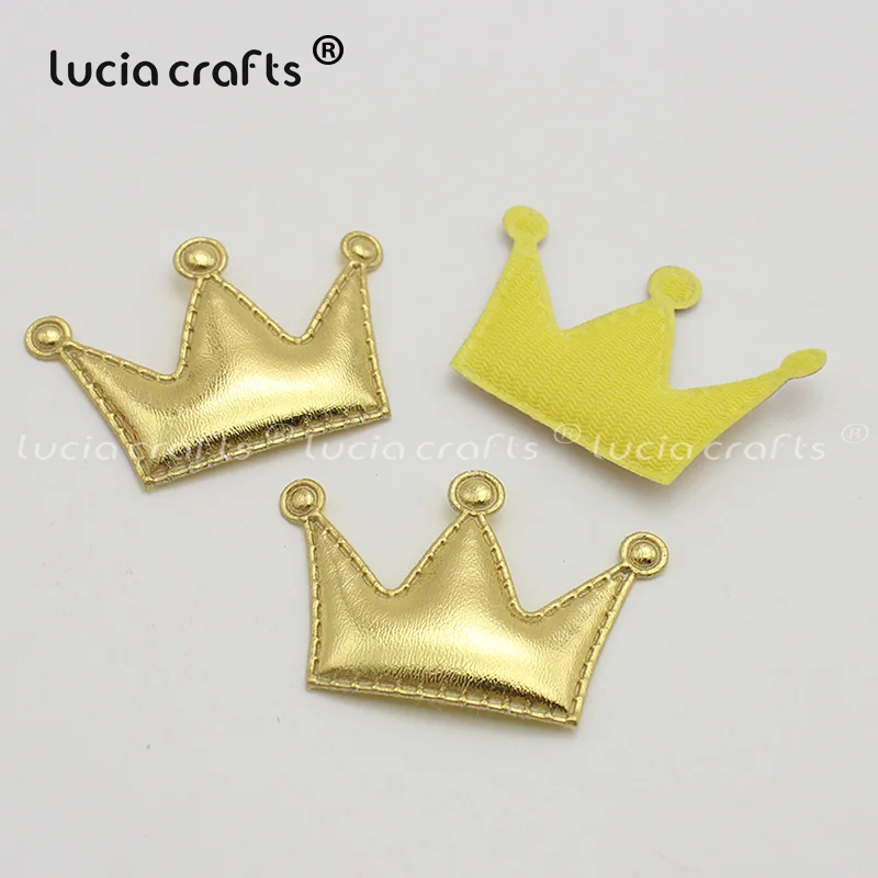 Lucia crafts 45x30 мм искусственная Корона Детские аксессуары для волос головной убор аксессуары DIY материалы ручной работы 7 шт./10 шт. L0602 - Цвет: gold 10pcs