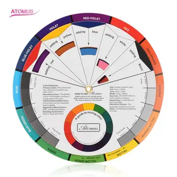 

360° Rotates Tattoo Mixing Twelve Color Wheel Professional Tattoo Pigment Paper Card Three-tier Design For Beginners