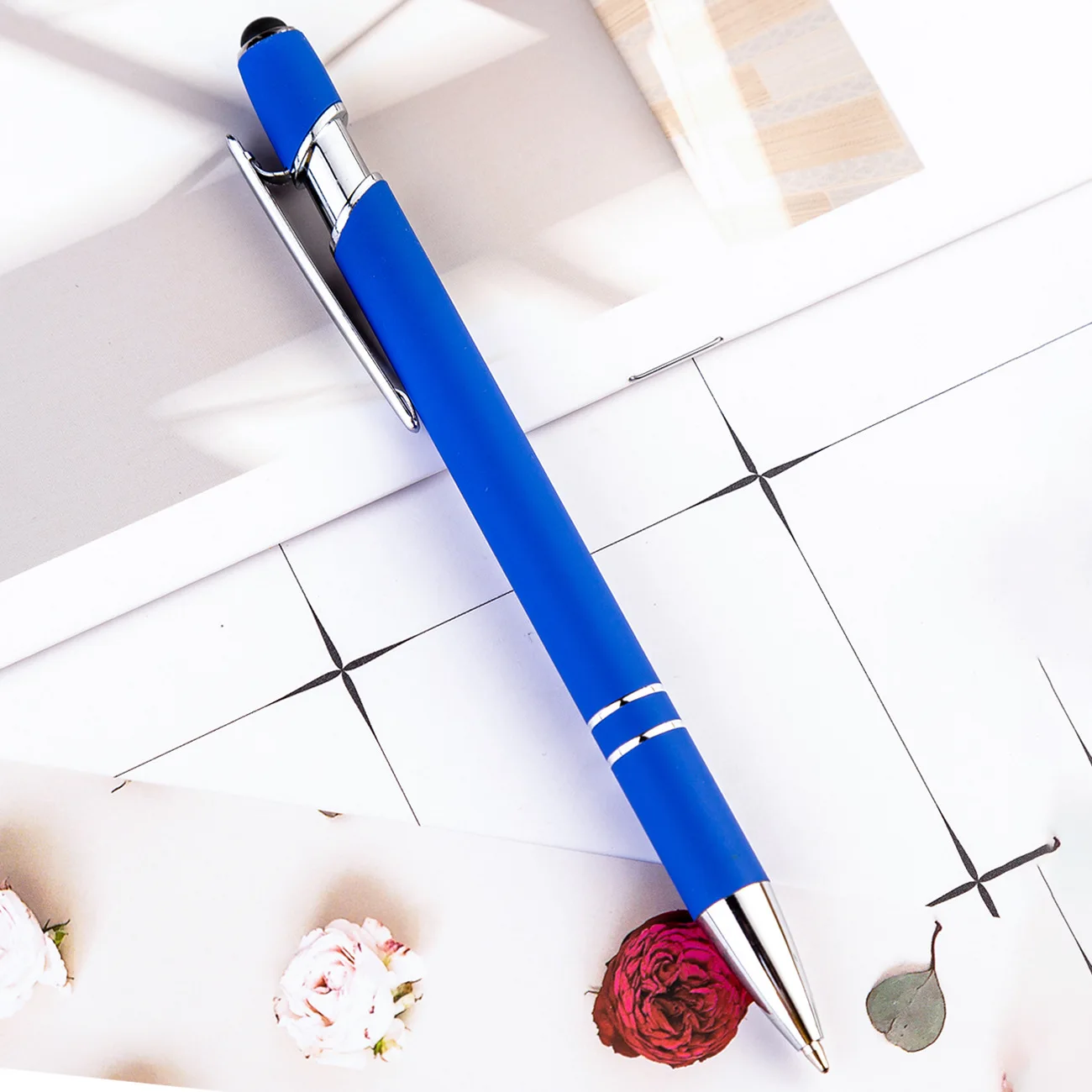 EZONE 1 шт. металлическая шариковая ручка 0,5 мм черные чернила Новая металлическая шариковая ручка офисные канцелярские принадлежности ручка для школы офиса поставка - Цвет: Синий