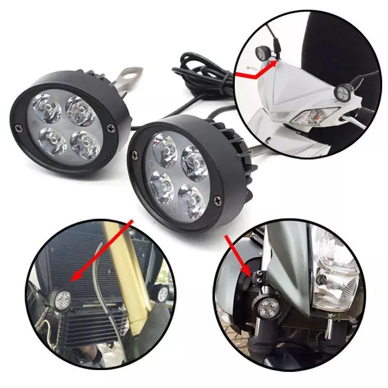

2Pcs LED Motorcycle Mirror Mount Driving Fog Spot Head Light Spotlight Lamp with Switch Working Spot Light Scooters Spotlight