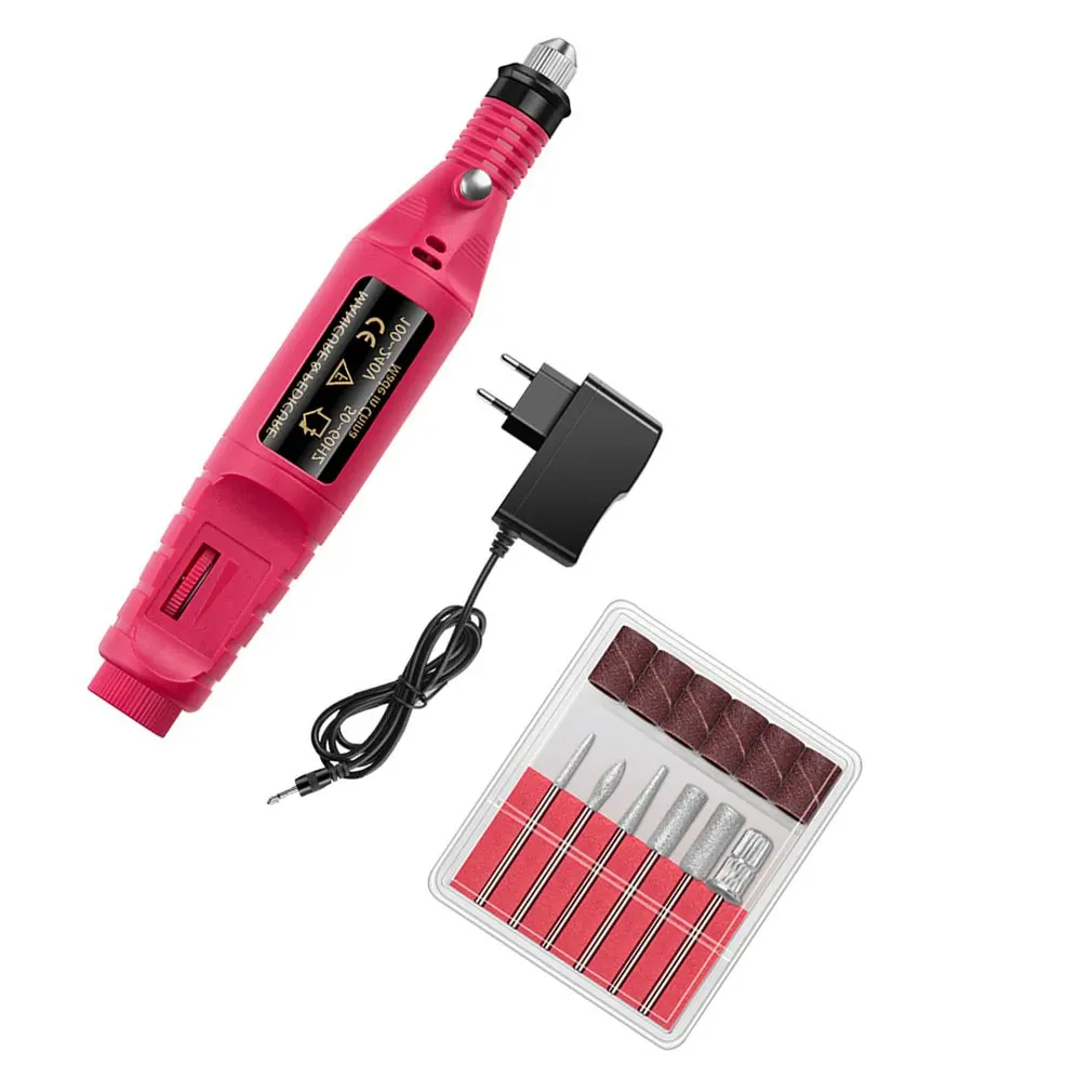 1set Nail Polishing Machine Gray Thick Nail Electric Unloading Machine Manipulator Manicure Polishing Ceramic Drill