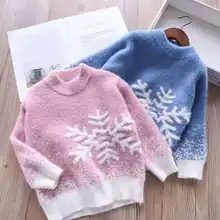 Коллекция года, осенне-зимний детский свитер в Корейском стиле пуловер с длинными рукавами свитер для маленьких девочек кашемировый свитер с норкой и снежинками