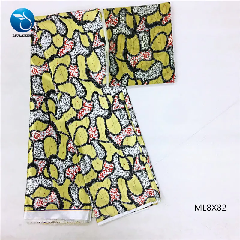 LIULANZHI, полиэстер, шелк, воск, ткань s, африканские принты, восковая ткань для женского платья, Хо, распродажа, мульти сатиновая ткань, 4+ 2 ярда, ML8X