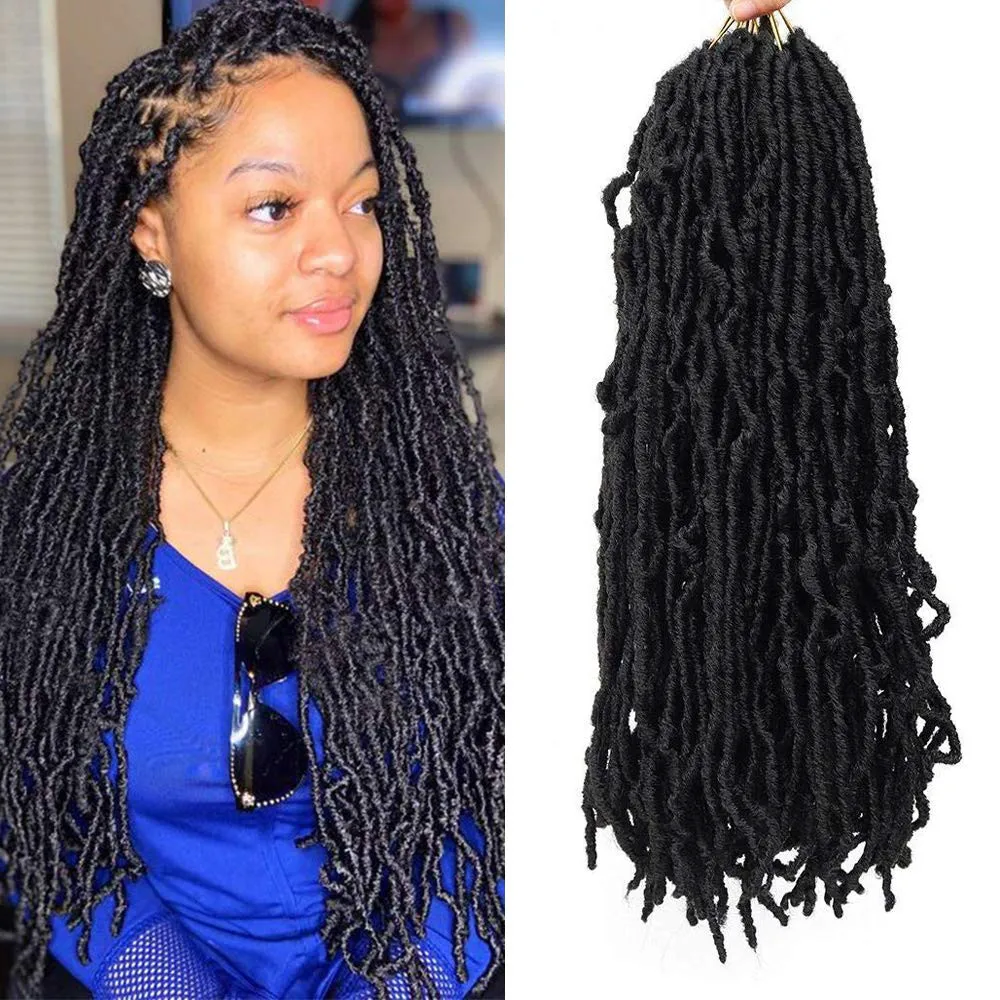 

Kong&Li 18 inch Nu Locs Goddess Faux Locs Curly Ombre Braiding Hair Soft Braids Synthetic Crochet Braid Hair Exntension