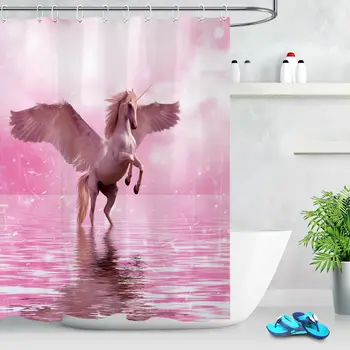 

Pink Magic Unicorn Polyester Fabric Shower Curtain Liner Bath Accessory Sets