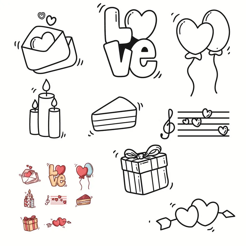 

YaMinSanNiO Valentine's Day love Clear Stamps 2019 New Christmas Stamp for DIY Scrapbooking Photo Album Decorative Stamp Crafts
