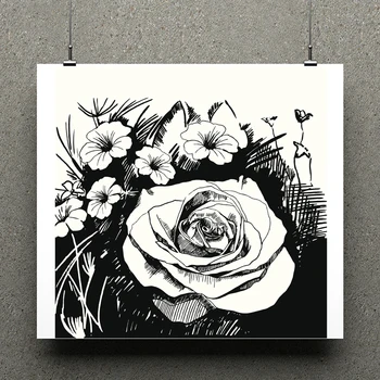 

AZSG Blooming Flowers Background Silicone Clear Stamps For Scrapbooking DIY Clip Art / Album Decoration Stamps Crafts