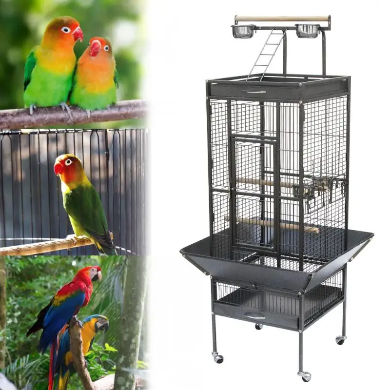 Cage à oiseaux en métal pour élever des perroquets, aras et perroquets,  abri d'intérieur ou d'extérieur, nid pour animaux de compagnie, livraison  directe | AliExpress