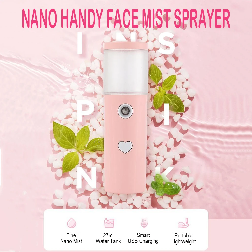 Portable Mini Nano Face Spray Mist Sprayer 30ml Skin Hydrating Steamer Mister Face Cool Humidifier Skin Care Moisturizing