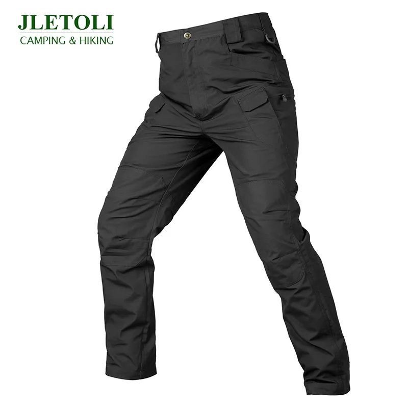 Black JLETOLI мужские походные брюки дышащие тактические брюки водонепроницаемые уличные походные рыбацкие брюки военные брюки - Цвет: Black
