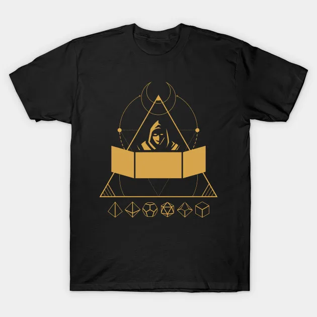 Men t-shirt Game Master with Dice Set Bronze TRPG Tabletop RPG Gaming Addict tshirt Women t shirt | Мужская одежда
