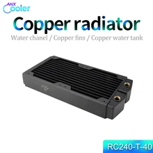 Syscooling-Radiador de calor de cobre para CPU, sistema de refrigeración de agua GPU, color negro, 240mm, RC240-T-40