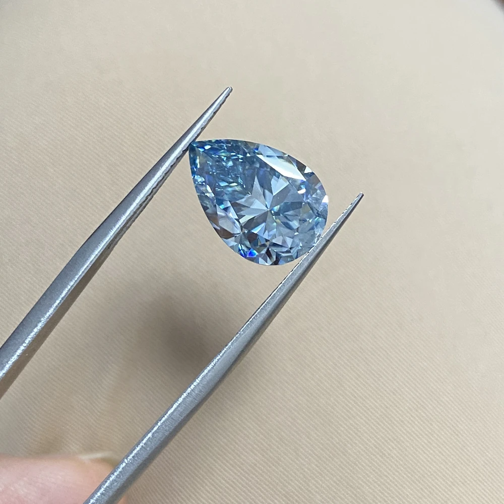 Meisidian New Color Dark Blue 9x13mm 4.2 Carat Water Drop Pear Cut Loose Moissanite Diamond Stone