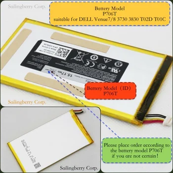 

Built-in battery suitable for DELL-Pad 3730 3830 T02D T01C with battery model P706T（Please check this model）