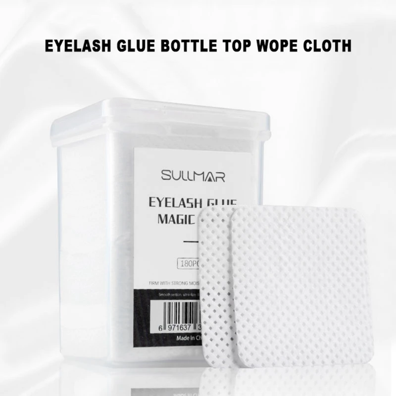 

Glue Wiping Cloth Eyelash Extensions Clean White Pads Non-Woven Fabric Wiper 180Pcs/Box For Wiping Glue Bottle Mouth