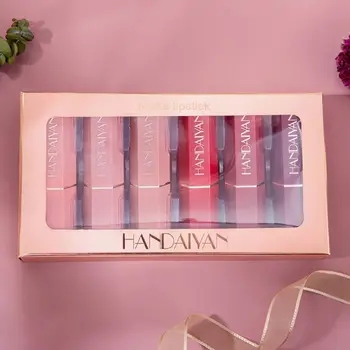 

6Pcs/Box Handaiyan Matte Moisturizing Lipstick Waterproof Multi-color Long Lasting Lipgloss Makeup Luxury Cosmetics