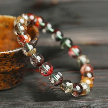 

Natural Colorful Ghost Crystal Beads Bracelet For Women Energy Bracelet Fengshui Crystals Jewelry Pulseras Hombre