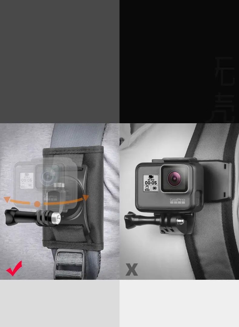 Зажим для сумки Clownfish с быстрым креплением для GoPro Hero 8 7 6 5 Xiaomi Yi 4K SJ4000 Sj8/9 pro Max eken H9 R Mijia камера рюкзак зажим
