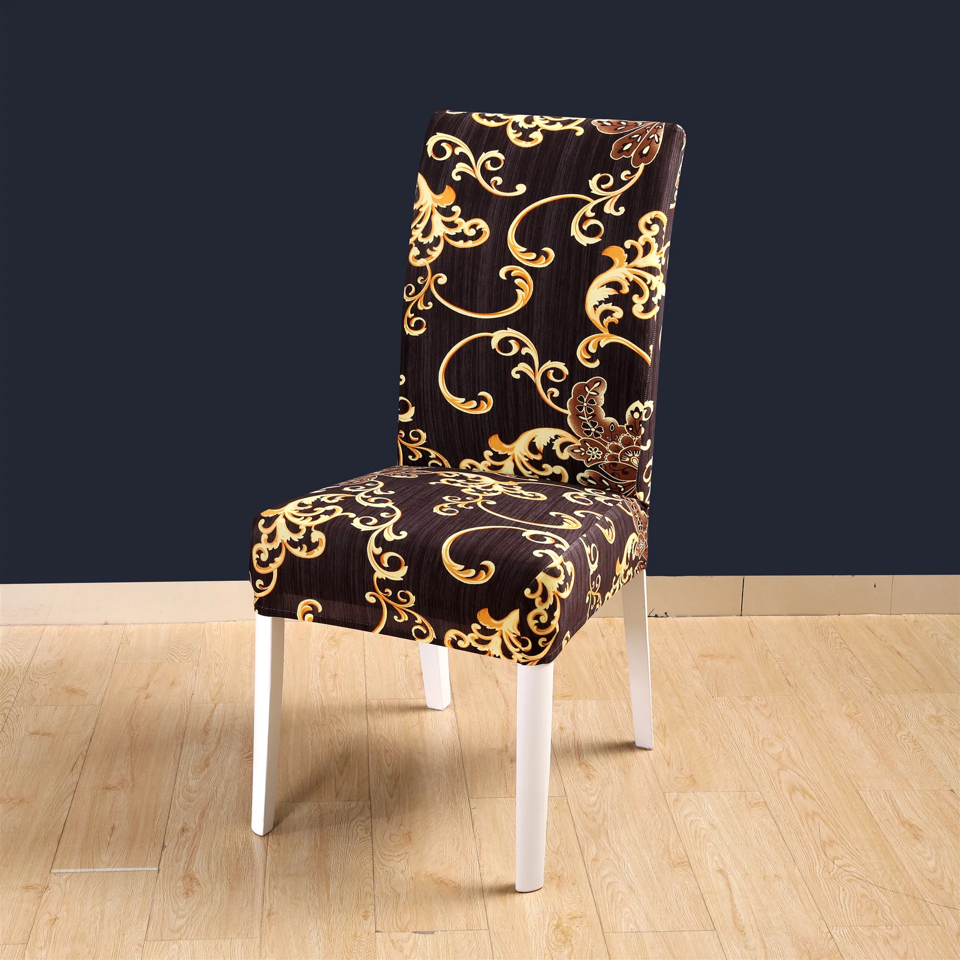 Спандекс эластичный принт обеденный чехол для кресла современный Съемный Анти-грязный чехол для сидений на кухне чехлы на кресла стрейч для банкета - Цвет: Style 18