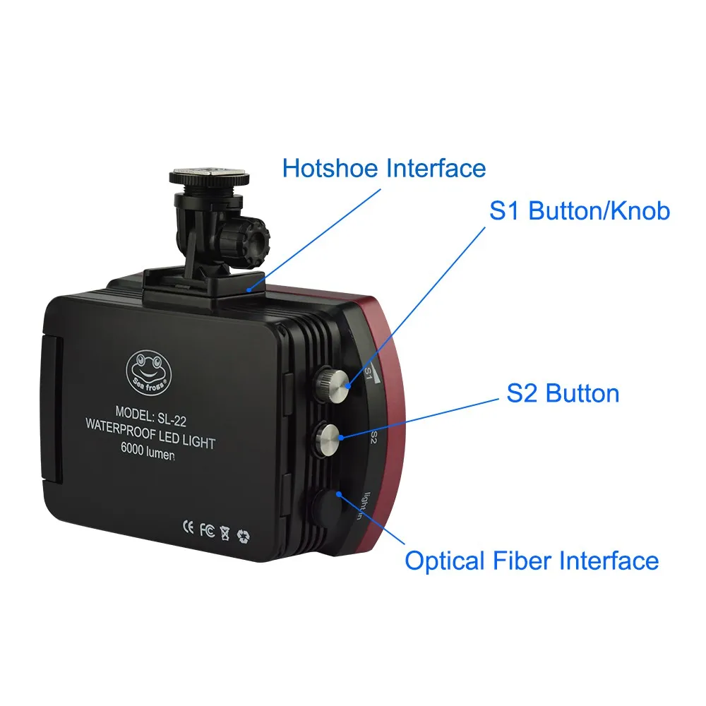 Seafrogs 6000Lm IPX8 40M Waterproof LED Camera