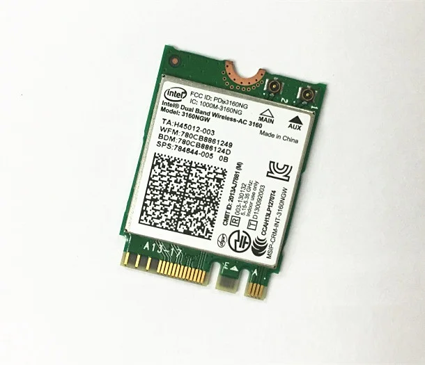 Wholesale New For Intel Dual Band Wireless-AC 3160 AC 3160NGW 2.4G/5GHz NGFF 802.11ac 433Mbps Wifi for Bluetooth BT 4.0 | Компьютеры и