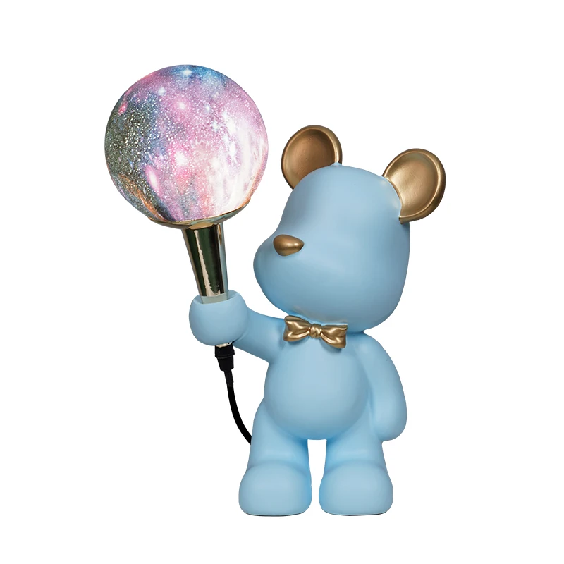 Cartoon Children'S Room Creative Planet Bedside Led Lamp Cute Violent Bear Boys And Girls Table Top Decoration Small Night Light |