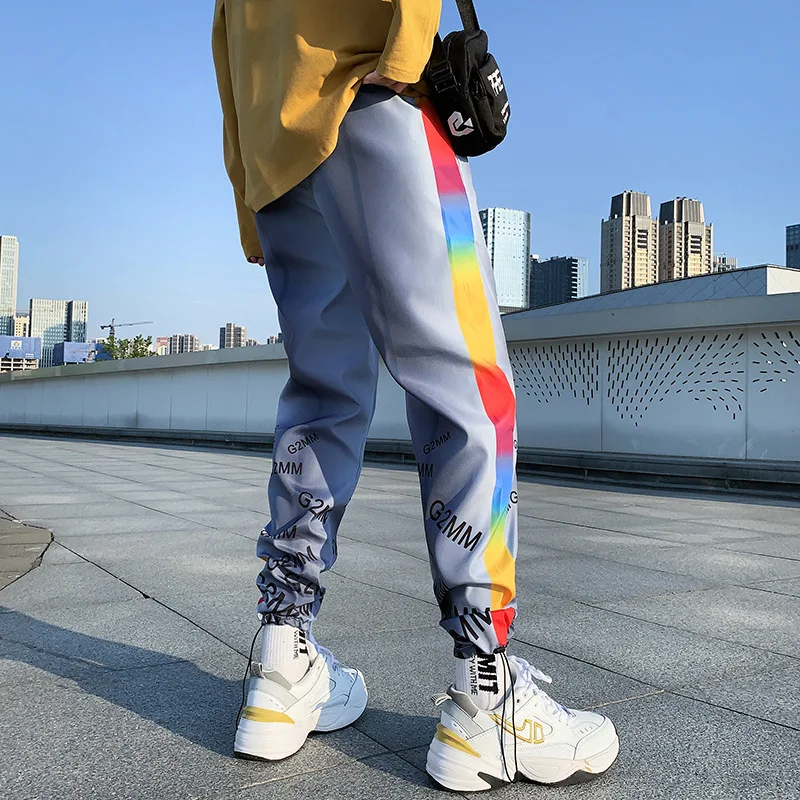 Хип-хоп цветные набивные штаны-шаровары мужские повседневные спортивные штаны Harajuku штаны для бега карго Брюки Уличная Брюки на манжете для мужчин