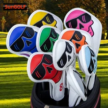 Colorful Sunglasses Golf Iron Head Covers Skull Iron Headovers Wedges Covers 4-9 ASPX 10pcs with Black/White Color