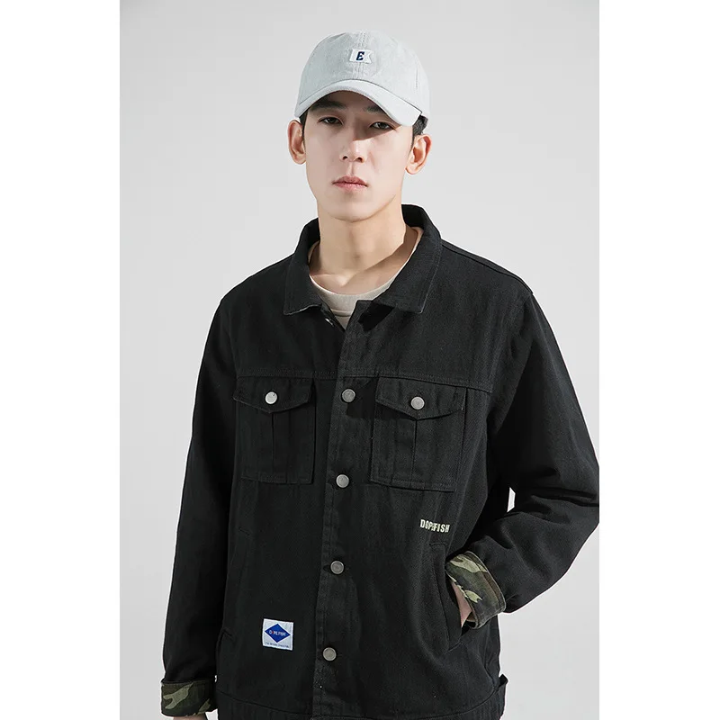 

Wu Air Spring Japanese-style Retro Multi-pockets Workwear Tops Men's Versitile Fashion Youth Handsome Long Sleeve Jacket
