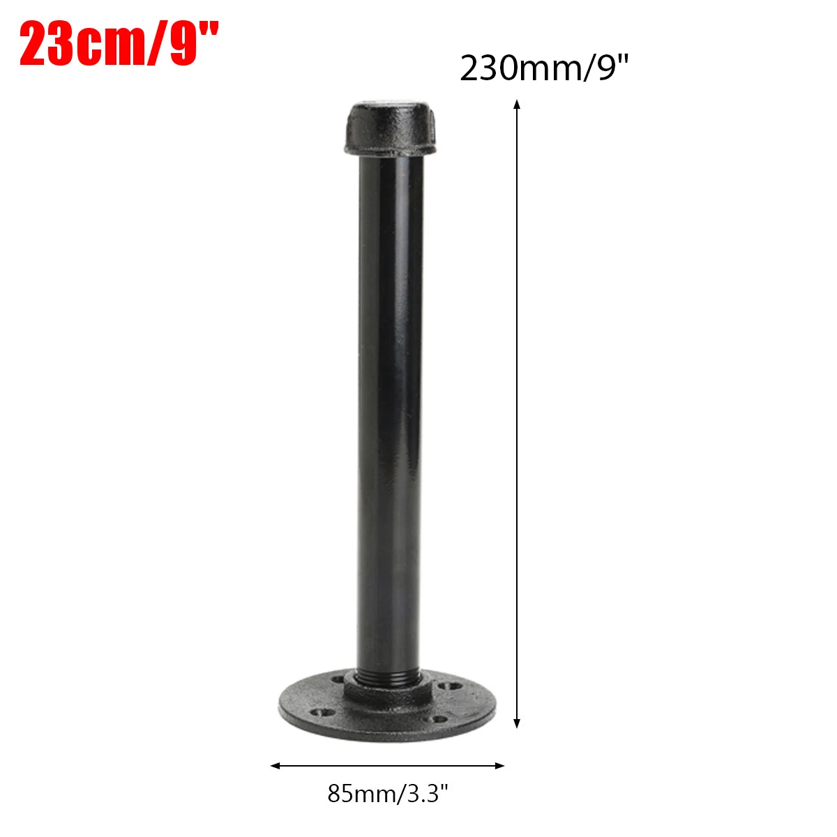 Iron Industrial Pipe Holder Shelf Bracket Vintage Retro Black S/M/L Brackets Wall Floating Shelf Home Decor Storage Holder - Color: 23cm