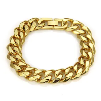 

New Stainless Steel Hip Hop Bracelets High Polishing Miami Cuban Link Chains Men Punk Jewelry Gift