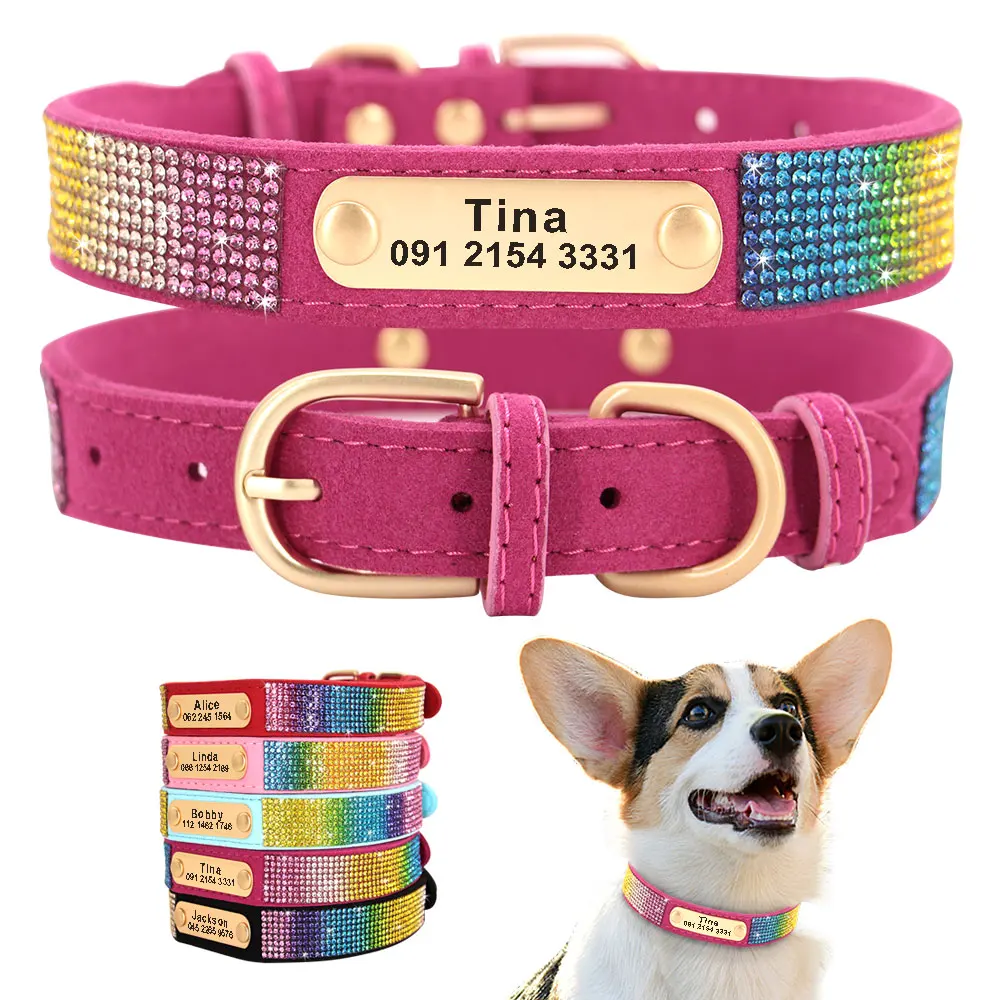 Bling Full Rhinestone Dog Collars Dogs Cat Rhinestone Dog Collars