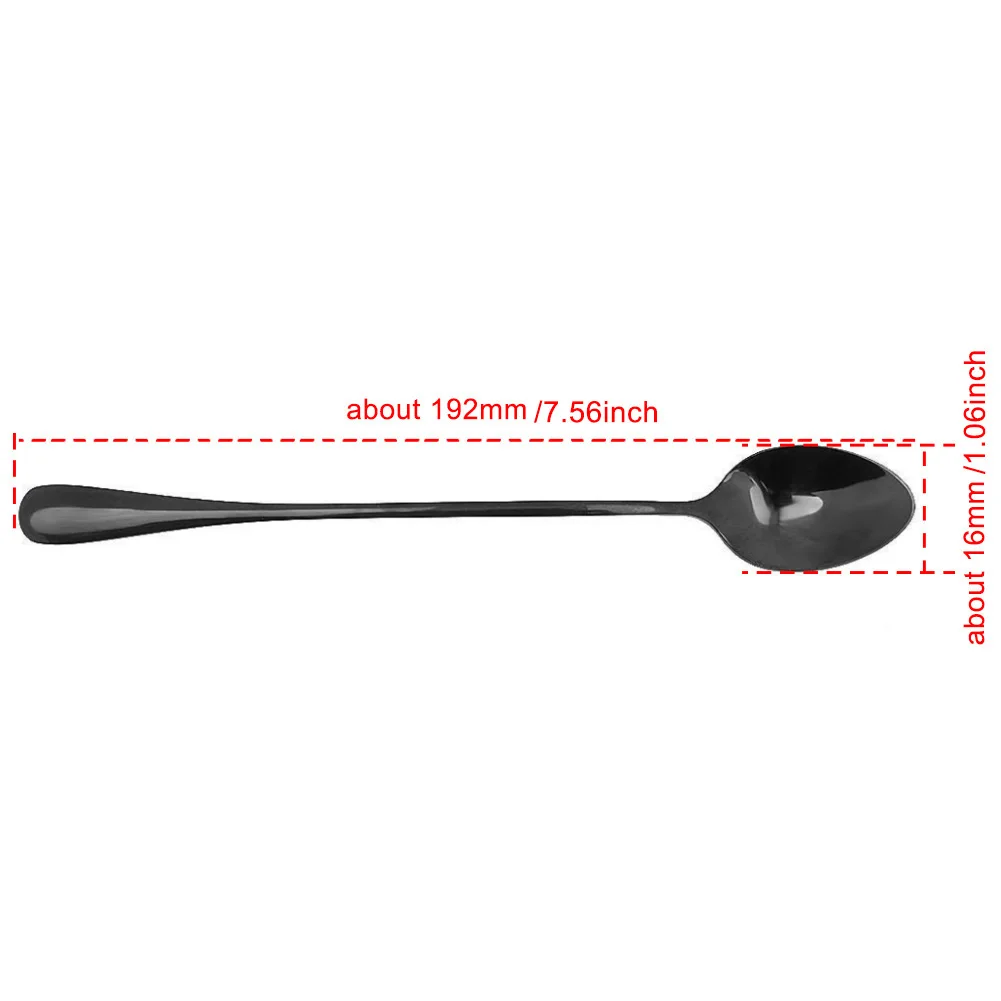 Hot Rust Resistant 12 Pieces Stainless Steel With Long Handle Mixing Coffee Polished Tea Spoons For Restaurant Cafe