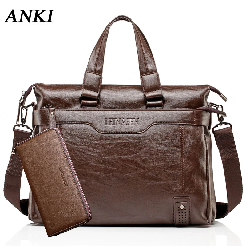 Мужской деловой портфель для ноутбука 13 13,3 14 дюймов сумка с кошельком PU водонепроницаемая сумка для Macbook Xiaomi Air hp чехол сумки на плечо