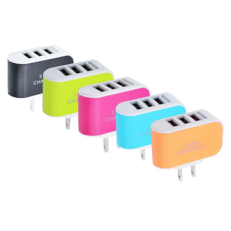 

3 usb candy charger Beauty plug Save socket space Family utility Safety plug Mobile phone charger American Standard US EU plug