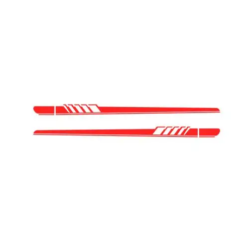 Red EARLFAMILY 150 см X 38 см 2x автомобильные гоночные белые длинные полосы с графикой боковые накладные виниловые наклейки универсальные аксессуары для стайлинга автомобилей - Название цвета: Red