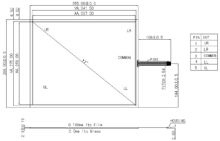 de Toque do fio Conjunto de Tela de Toque de Escrita
