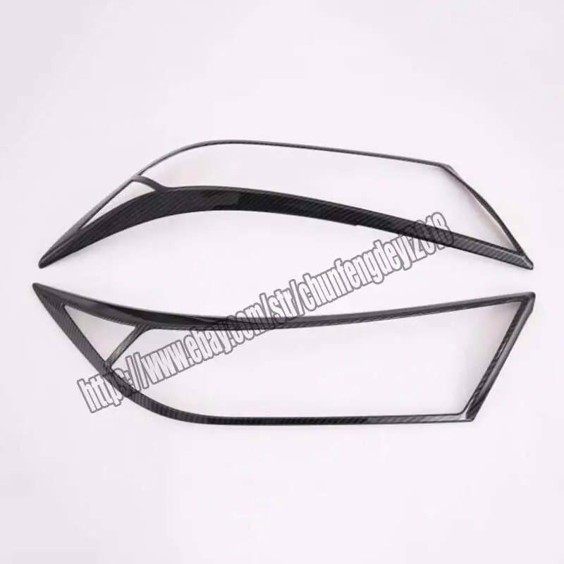 For Toyota RAV4 19-20 carbon fiber Front Head Light Lamp Cover Bezel Trim 2pcs Car modification Car accessories
