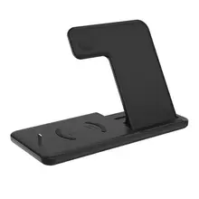 VODOOL 4 в 1 Черный ABS Qi Беспроводное зарядное устройство Поддержка двух телефонов Складная Подставка для зарядки держатель для iPhone AirPods iWatch