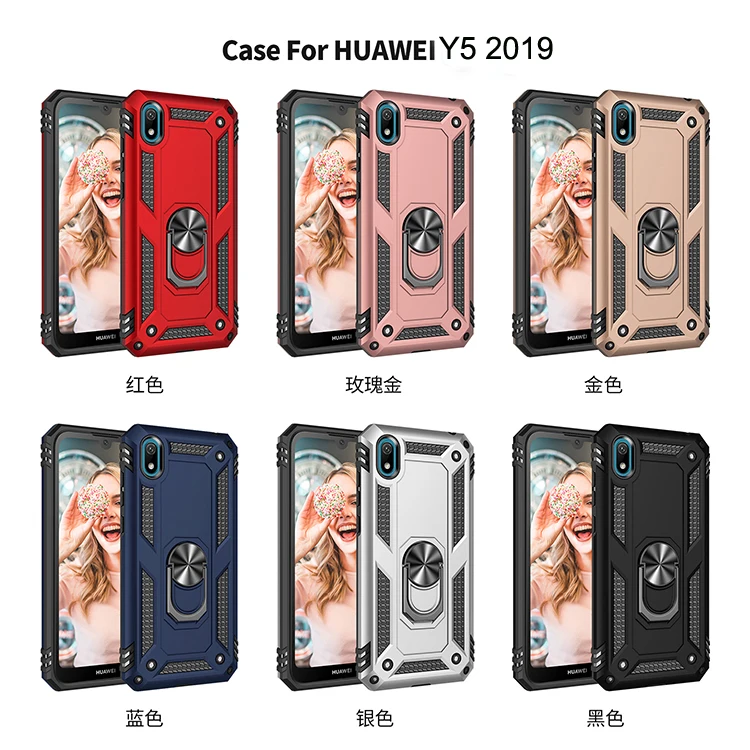 For Huawei Y5 2019 sergeant Armor Shockproof TPU + PC Protective Case with 360 Degree Rotation Holder |