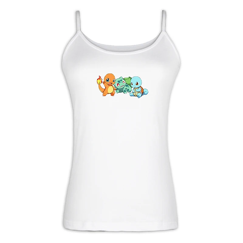 Charizard Camis милый мультяшный герой Сквиртл Бульбазавр, чармандер Женский сексуальный жилет майка хлопок бретельки Топы подарок - Цвет: jfSingletS573W