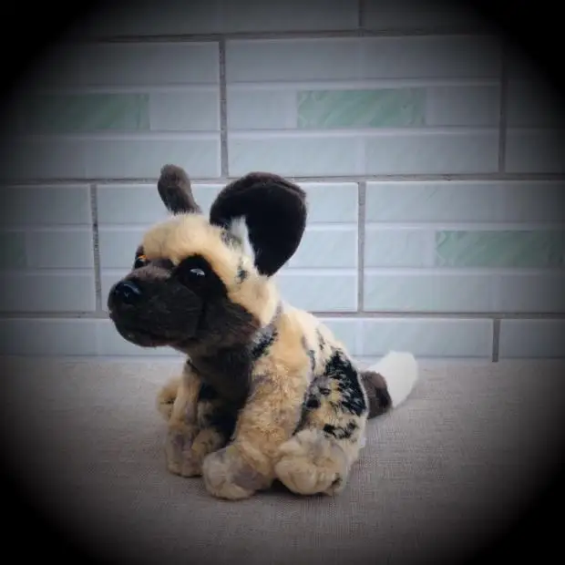 small  doll  African wild dog doll simulation African hound simulation animal plush toy