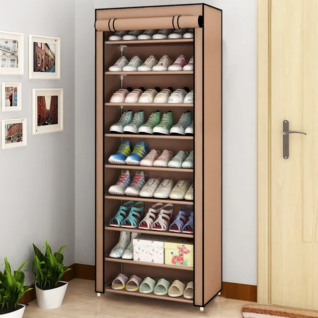 Multilayer Shoe Cabinet Vertical Space Saving Nonwoven Shoes Shelf Organizer Simple Combination Stand Holder Entryway Shoe Rack Velcro 10C