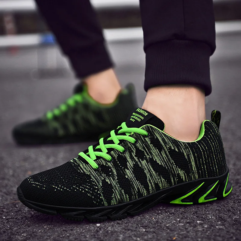 

2019 zapatos de gran tamaсo para Hombre Zapatos casuales transpirables sencillos zapatos de correr tejidos voladores de moda coj